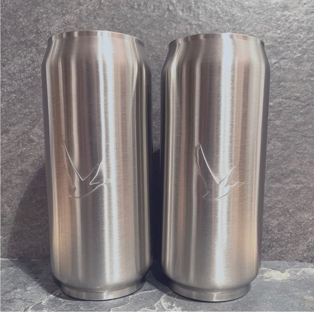 NEW! Set of 2 GREY GOOSE Vodka Sterling Steele cup